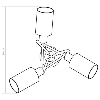 Plafondlamp met keramieke cilindervormige kappen 3xE14 wit