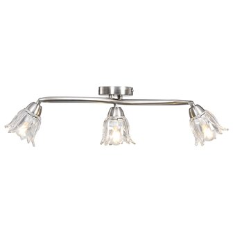 Plafondlamp met glazen tulpvormige kappen 3xE14 transparant