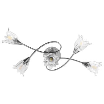 Plafondlamp met glazen tulpvormige kappen 5xE14 transparant