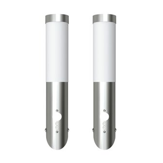 Buitenlamp RVS Enego met sensor (2 stuks)