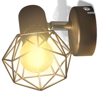 Wandlampen 2 st met LED industri&euml;le stijl zwart