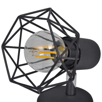 Wandlampen 2 st met LED industri&euml;le stijl zwart