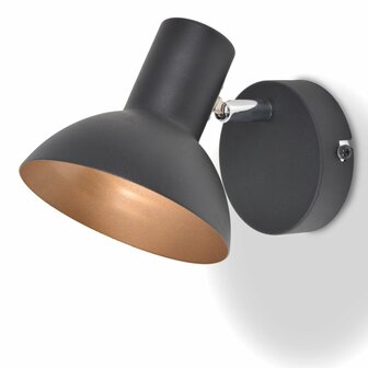 Wandlampen voor 2 peertjes E27 zwart en goud 2 st