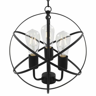 Hanglamp rond 3xE27 zwart