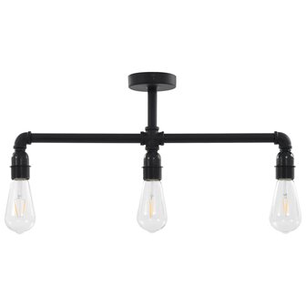 Plafondlamp 3xE27 zwart