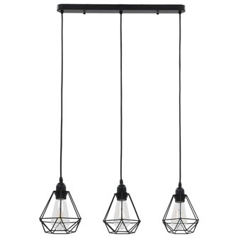 Plafondlamp met diamantvormig 3xE27 zwart