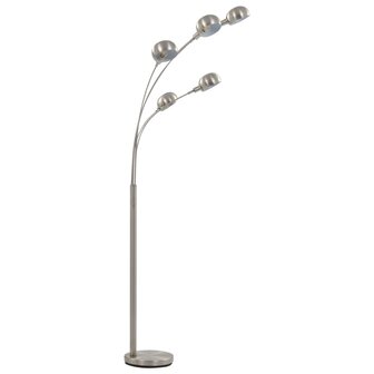 Lamp staand 5xE14 200 cm zilverkleurig