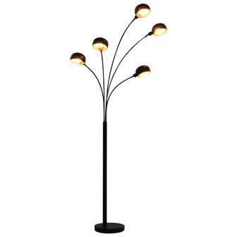 Lamp staand 5xE14 200 cm zwart en goud