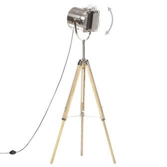 Vloerlamp driepoot 140 cm massief mangohout