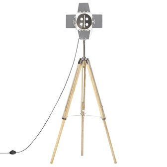 Vloerlamp driepoot 140 cm massief mangohout