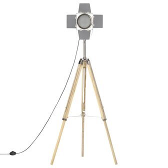 Vloerlamp driepoot 140 cm massief mangohout