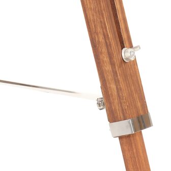 Vloerlamp driepoot 141 cm massief teakhout honingbruin en grijs