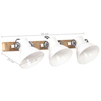 Wandlamp industrieel E27 65x25 cm wit