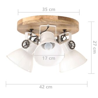 Plafondlamp industrieel 25 W E27 42x27 cm wit