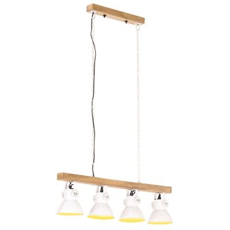 Plafondlamp industrieel E27 mangohout wit
