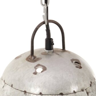 Hanglamp industrieel rond 25 W E27 32 cm zilverkleurig
