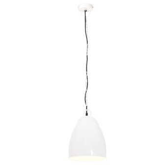 Hanglamp industrieel rond 25 W E27 32 cm wit