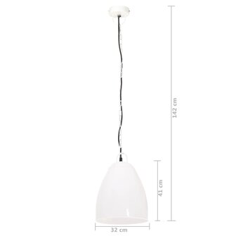 Hanglamp industrieel rond 25 W E27 32 cm wit
