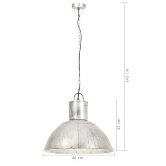 Hanglamp rond 25 W E27 48 cm zilverkleurig
