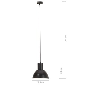 Hanglamp rond 25 W E27 28,5 cm zwart