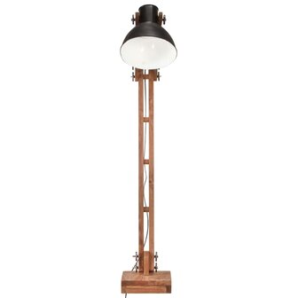 Vloerlamp E27 massief mangohout zwart