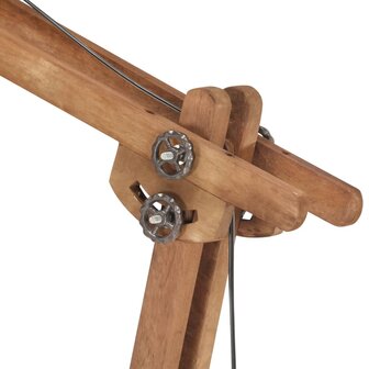 Vloerlamp E27 massief mangohout zwart