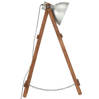 Vloerlampen 3 st E27 massief mangohout zilverkleurig