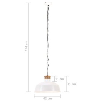 Hanglamp industrieel E27 42 cm wit