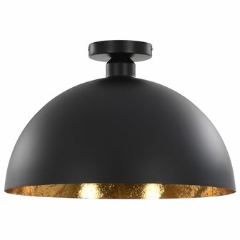 Plafondlampen 2 st halfrond E27 zwart en goudkleurig