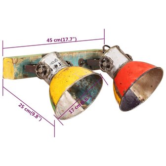 Wandlamp industrieel E27 45x25 cm meerkleurig