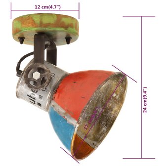Wand- / plafondlampen industrieel 2 st gerecycled E27 17x24 cm