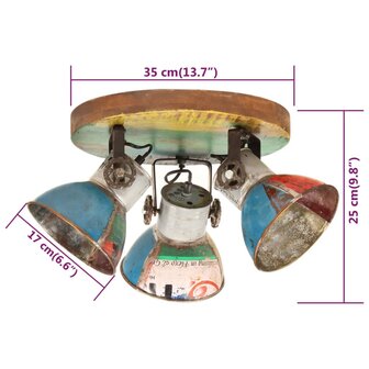 Plafondlamp industrieel 25 W E27 42x25 cm meerkleurig
