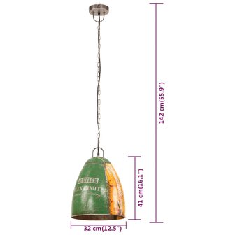 Hanglamp industrieel rond 25 W E27 32 cm meerkleurig
