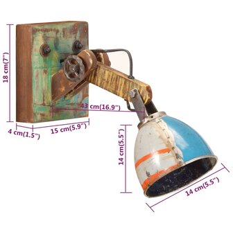 Wandlamp industri&euml;le stijl rond E27 meerkleurig