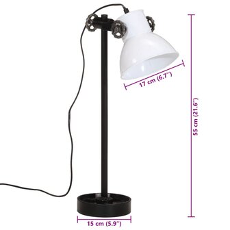 Bureaulamp 25 W E27 15x15x55 cm wit