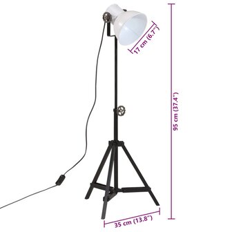 Vloerlamp 25 W E27 35x35x65/95 cm wit