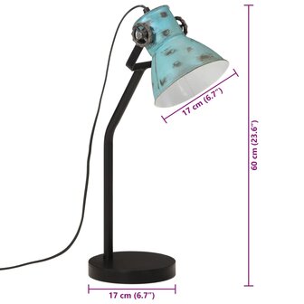 Bureaulamp 25 W E27 17x17x60 cm verweerd blauw