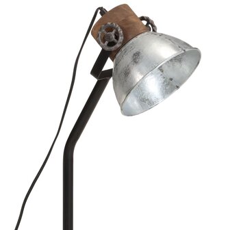 Bureaulamp 25 W E27 18x18x60 cm vintage zilverkleurig