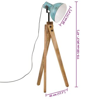 Vloerlamp 25 W E27 45x45x120 cm verweerd blauw