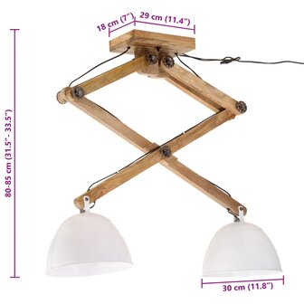 Plafondlamp 25 W E27 29x18x85 cm wit