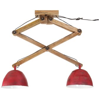 Plafondlamp 25 W E27 29x18x85 cm verweerd rood