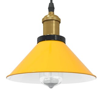 Hanglamp in hoogte verstelbaar E27 &Oslash;22 cm metaal glanzend geel