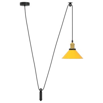 Hanglamp in hoogte verstelbaar E27 &Oslash;22 cm metaal glanzend geel