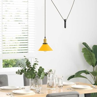 Hanglamp in hoogte verstelbaar E27 &Oslash;22 cm metaal glanzend geel