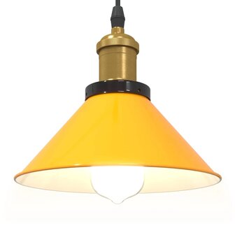 Hanglamp in hoogte verstelbaar E27 &Oslash;22 cm metaal glanzend geel