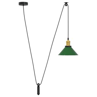 Hanglamp in hoogte verstelbaar E27 &Oslash;22 cm metaal glanzend groen