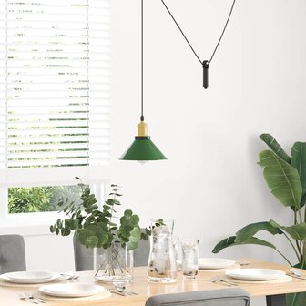 Hanglamp in hoogte verstelbaar E27 &Oslash;22 cm metaal glanzend groen