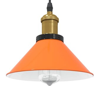 Hanglamp in hoogte verstelbaar E27 &Oslash;22cm metaal glanzend oranje