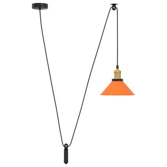 Hanglamp in hoogte verstelbaar E27 &Oslash;22cm metaal glanzend oranje
