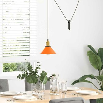Hanglamp in hoogte verstelbaar E27 &Oslash;22cm metaal glanzend oranje